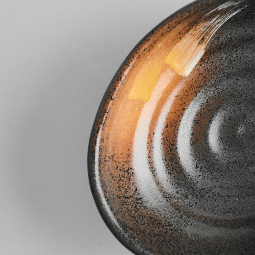 Dark Brown Fusion Oval Shape Bowl 6.6" 2