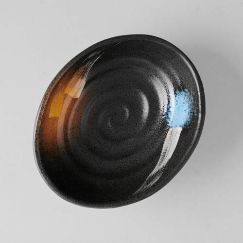 Dark Brown Fusion Oval Shape Bowl 6.6" 3