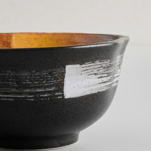 Dark Brown Fusion Rice Bowl 4.5" 2