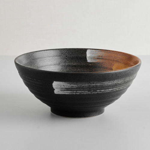 Dark Brown Fusion Ramen Bowl 8"