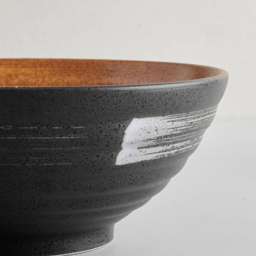 Dark Brown Fusion Ramen Bowl 8" 2