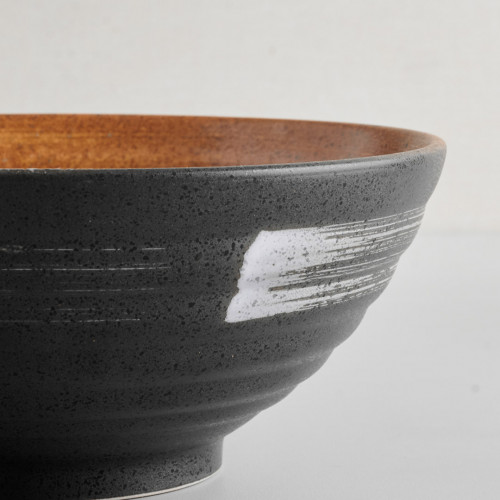 Dark Brown Fusion Ramen Bowl 8" 2