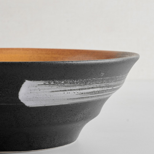 Dark Brown Fusion  Wide Rim Bowl 9" 2