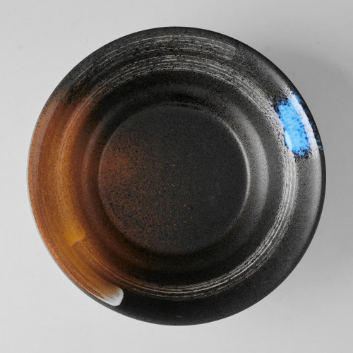 Dark Brown Fusion  Wide Rim Bowl 9" 3