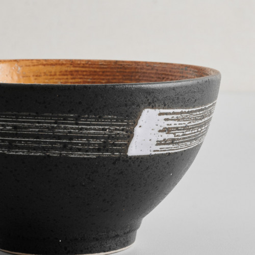 Dark Brown Fusion Miso Soup Bowl 4.5" 2