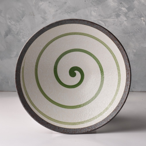 Himeji Green Wide Bowl 9" 2