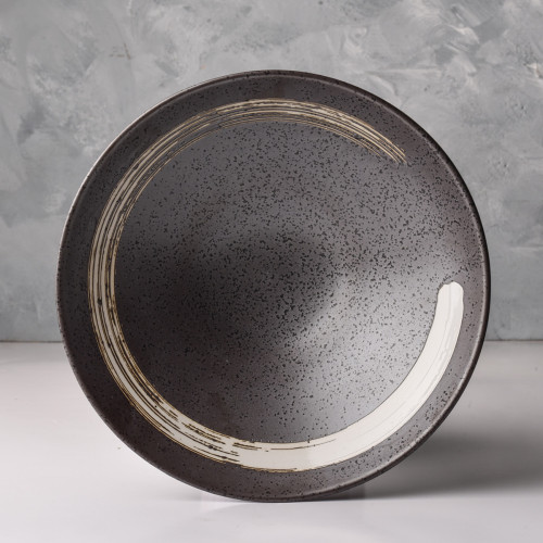 Black Embossed Wide Bowl 9" 2