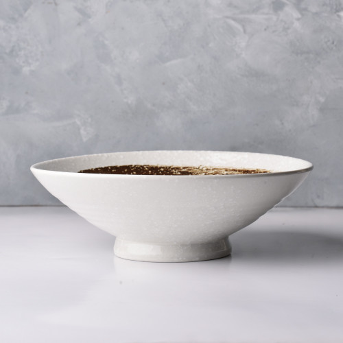 White Embossed Wide Bowl 9"
