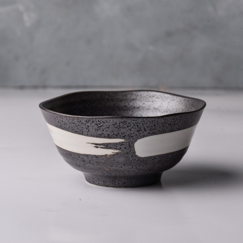 Black Embossed Rice Bowl 4.5"