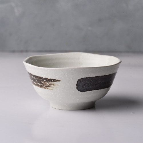 White Embossed Rice Bowl 4.5"