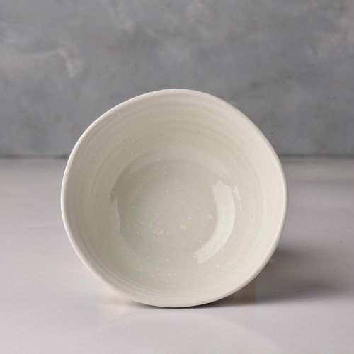 White Embossed Rice Bowl 4.5" 2