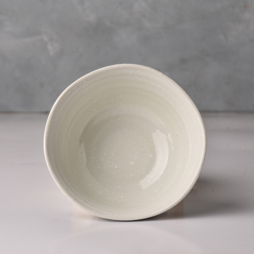 White Embossed Rice Bowl 4.5" 2