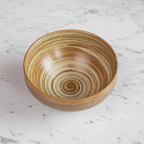 Sandblasted Brown Rice Bowl 4" 2