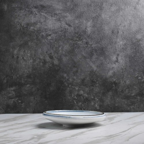 Seraphic Blue Shallow Bowl 8"