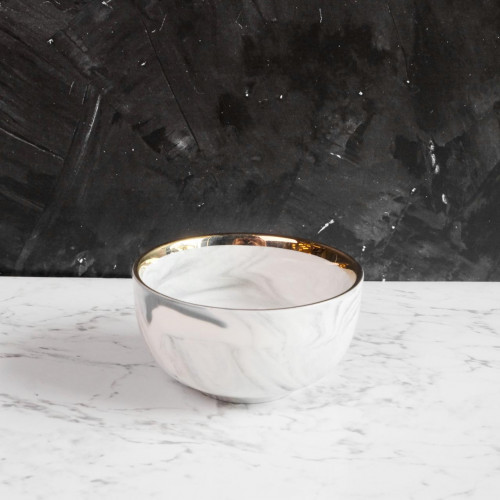 Marble Purity White Rice Bowl 4.5"