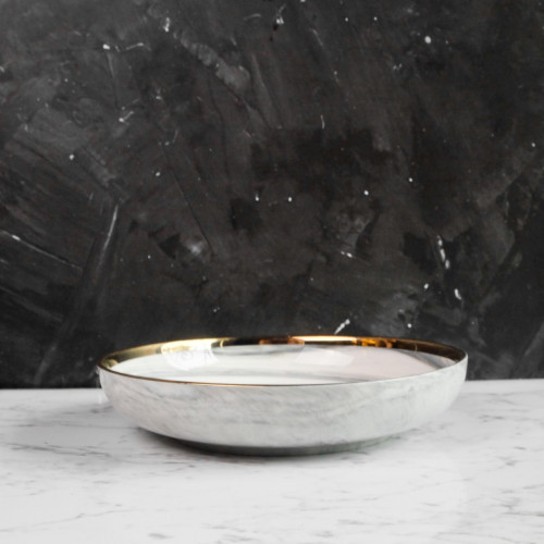Marble Purity White Noodle Bowl 7.5"