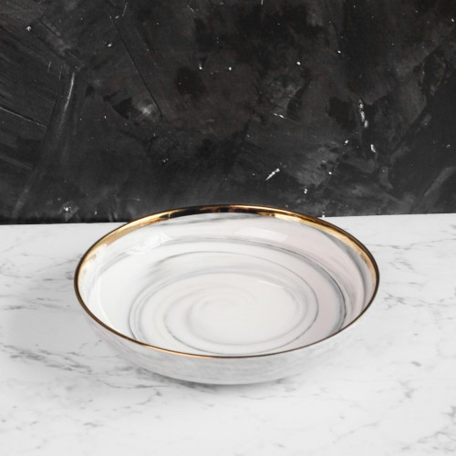 Marble Purity White Noodle Bowl 7.5" 5