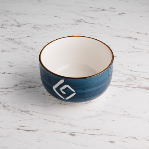 Meiji Blue Scroll Rice Bowl 4.5" 3