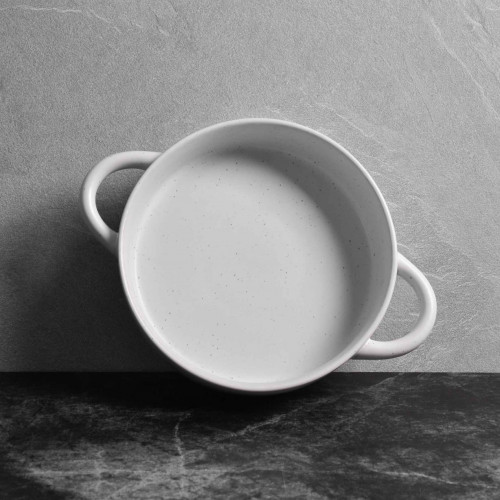 Groovy Beige Bowl with Handle 7.5" 5