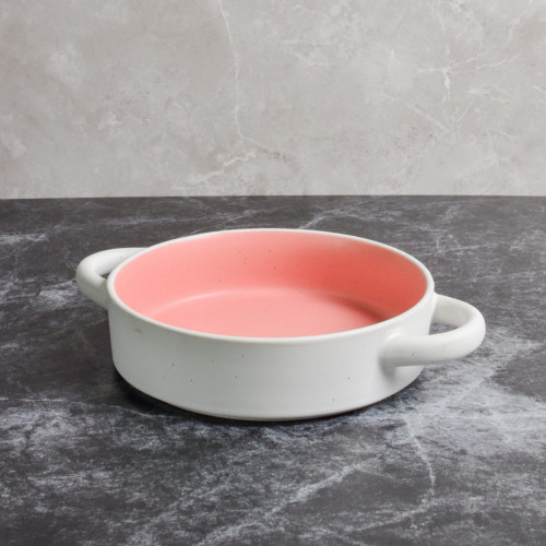 Groovy Pink Bowl with Handle 7.5"