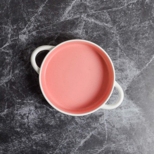 Groovy Pink Bowl with Handle 7.5" 3