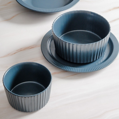 Ridged Side 6" Salad Bowl - Royal Blue 4