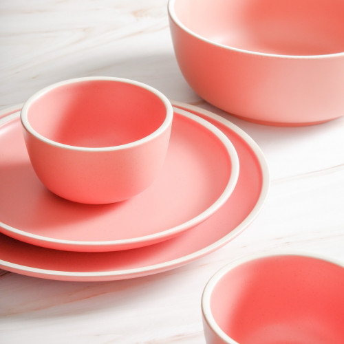 Whimsical Pink Rice Bowl 4.5" 3