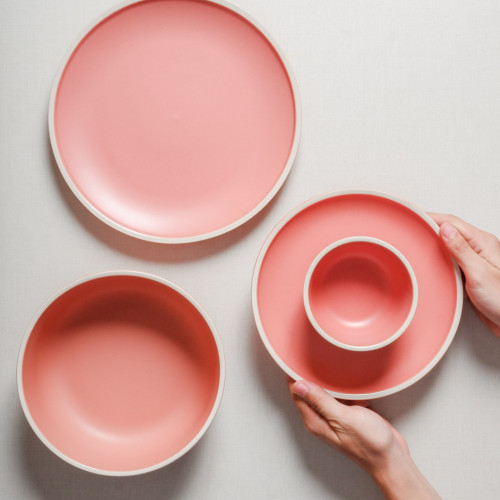 Whimsical Pink Salad Bowl 8" 3