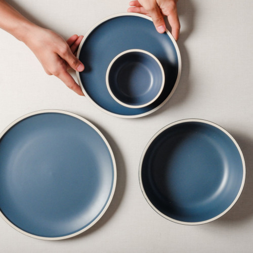 Whimsical Blue Rice Bowl 4.5" 2