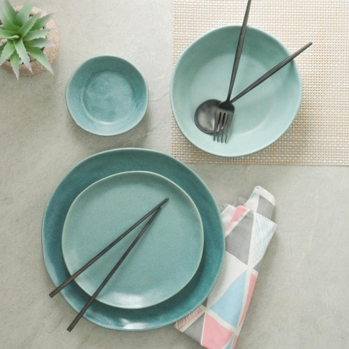 Altered Salad Bowl 7.75" - Teal 4