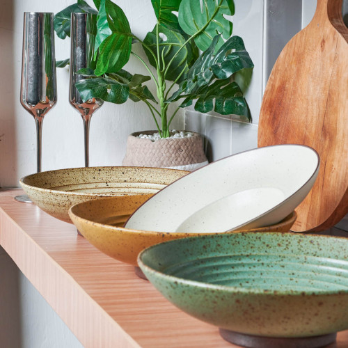 Concrete Layer Pasta Bowl 9" - Turmeric 4