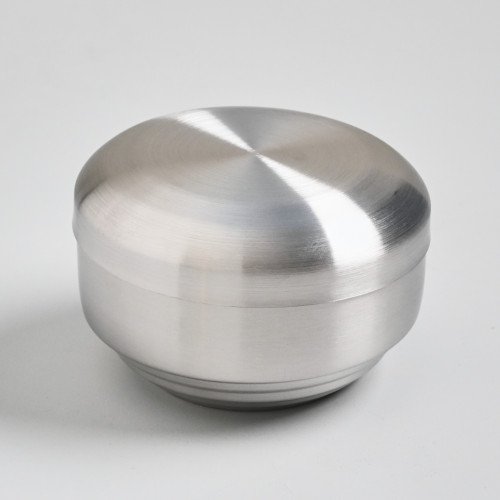 Korea Style Rice Bowl with Lid 10.5cm - Silver
