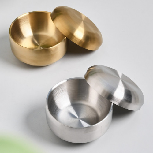 Korea Style Rice Bowl with Lid 10.5cm - Silver 8