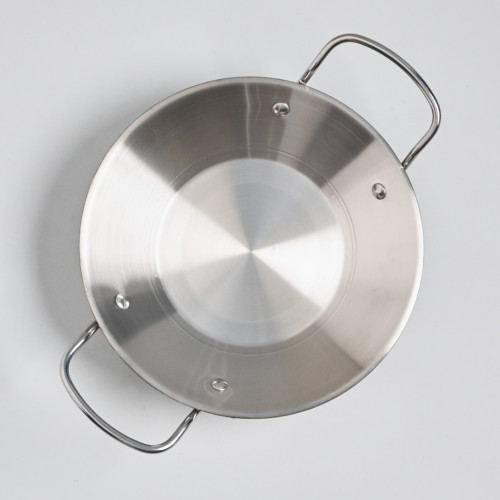 Korea Style Dry Pot Double Eared Handle 21cm - Silver