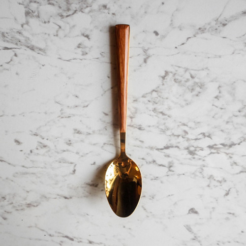 Wooden Accent Gold Table Spoon