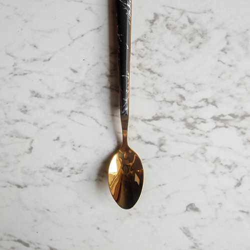 Black Marble Gold Tea Spoon 2