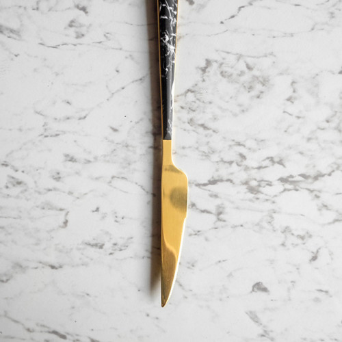 Black Marble Gold Table Knife 2