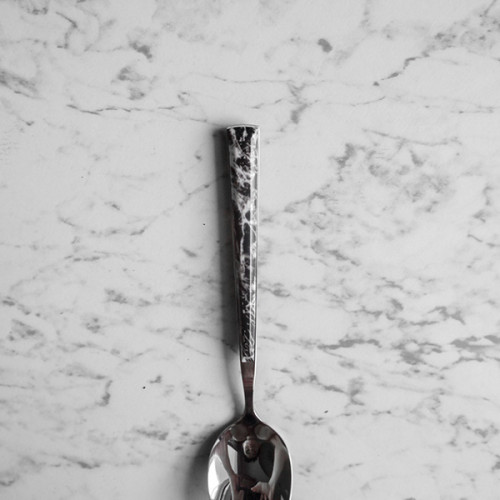 Black Marble Silver Dessert Spoon 3