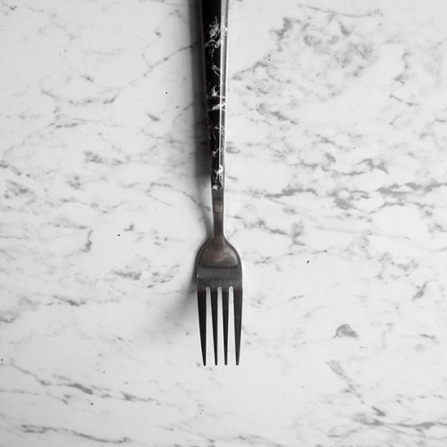 Black Marble Silver Table Fork 2