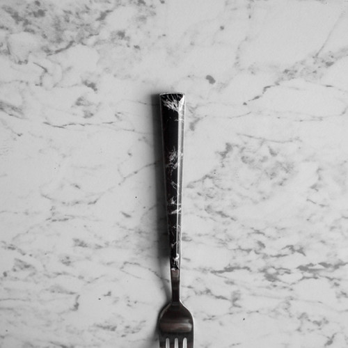Black Marble Silver Table Fork 3