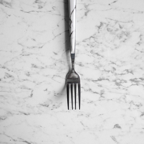 White Marble Silver Dessert Fork 2