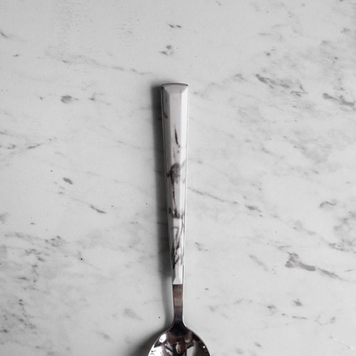 White Marble Silver Table Spoon 3
