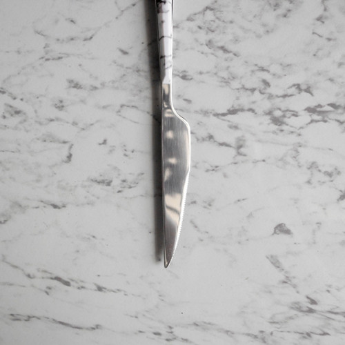 White Marble Silver Table Knife 2