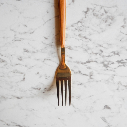 Wooden Accent Gold Table Fork 2