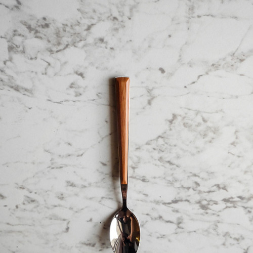 Wooden Accent Silver Tea Spoon 3