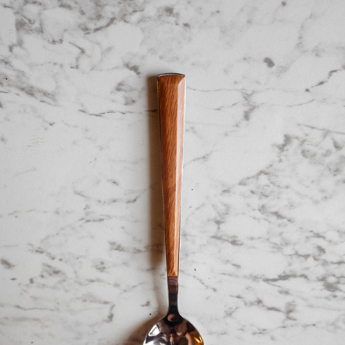 Wooden Accent Silver Table Spoon 3