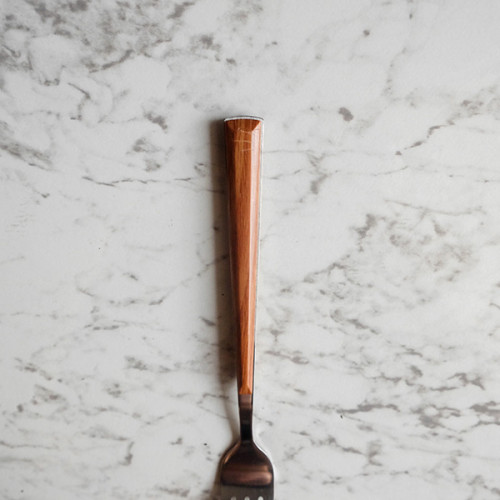 Wooden Accent Silver Table Fork 3