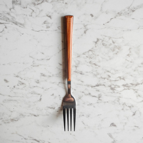 Wooden Accent Silver Cutleries Set 6