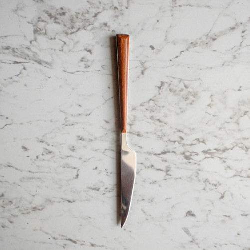 Wooden Accent Silver Cutleries Set 7