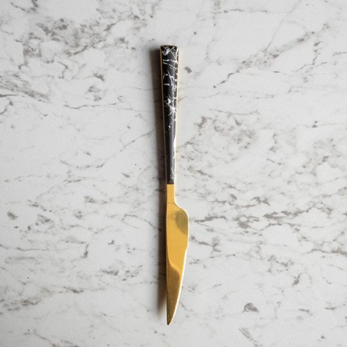 Black Marble Gold Cutleries Set 2